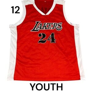 LA LAKERS Kid's Basketball Jersey NWT Sz 30 (12) Bryant #24 Red White NBA *READ